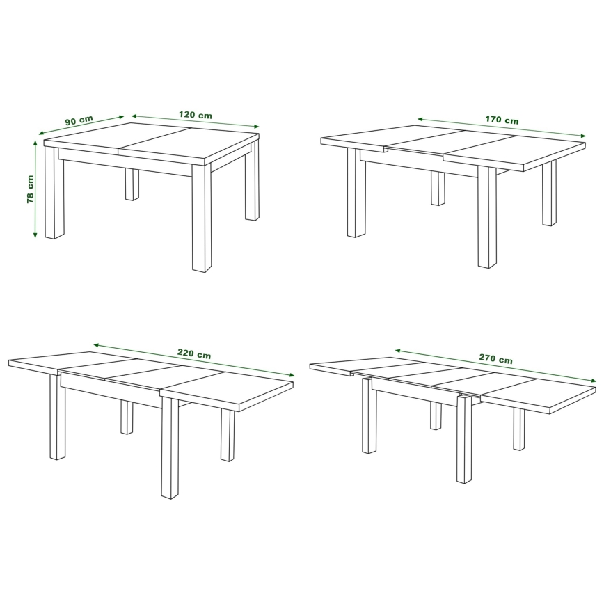 Opklapbare eettafel RALF wit