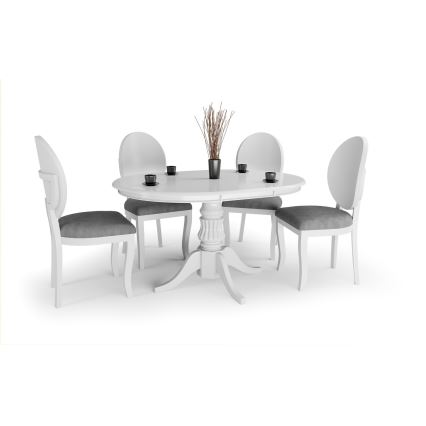 Opklapbare eettafel WILLIAM 75x124 cm wit