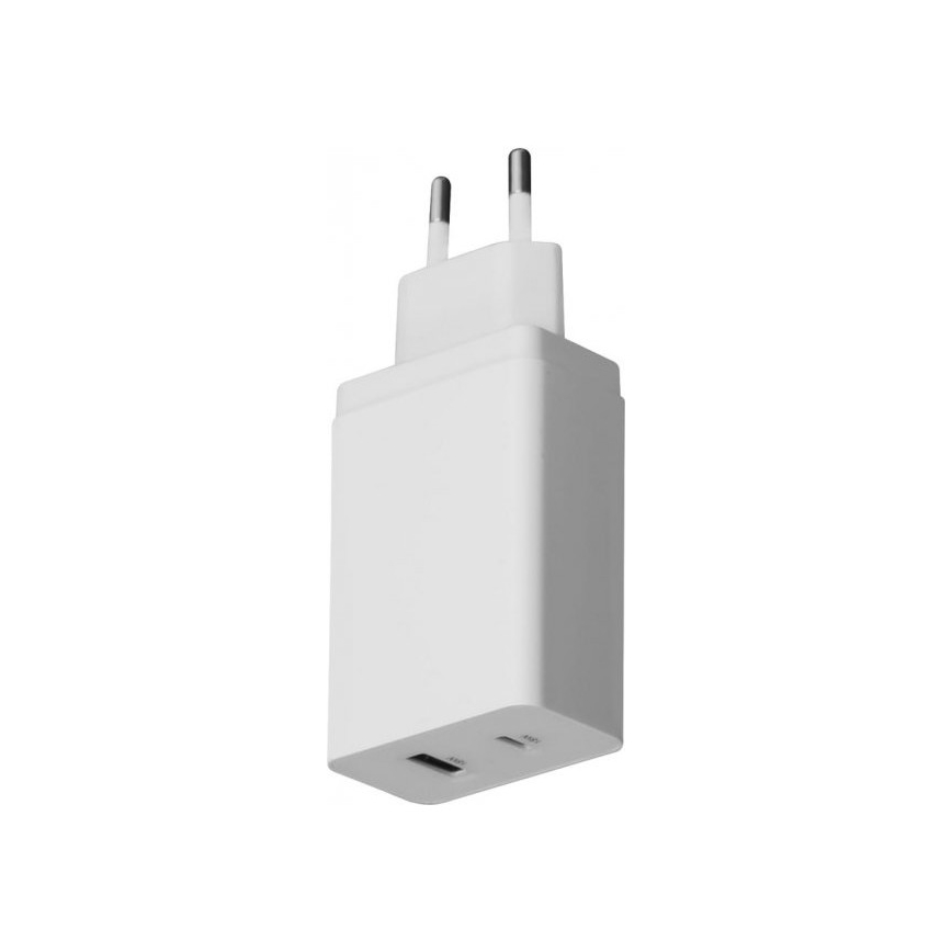 Oplaad Adapter USB-C Stroomvoorziening + USB-A 18W/230V