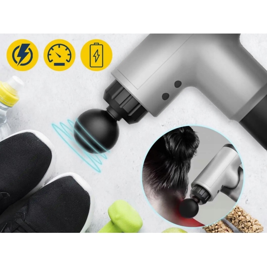 Oplaadbaar massagepistool 20W/8,4V 1500 mAh