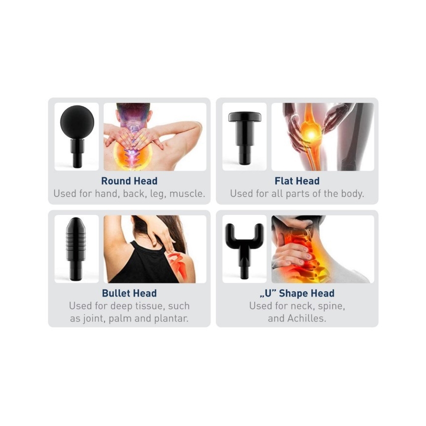 Oplaadbaar massagepistool 20W/8,4V 1500 mAh
