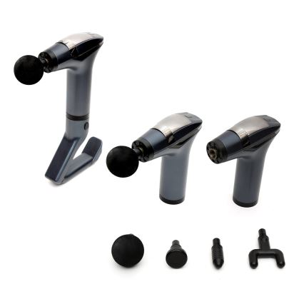 Oplaadbaar massagepistool met 4 koppen en strap 25W/5V 1500 mAh