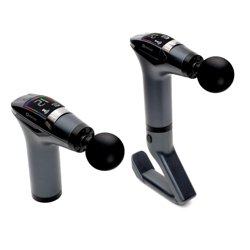 Oplaadbaar massagepistool met 4 koppen en strap 25W/5V 1500 mAh