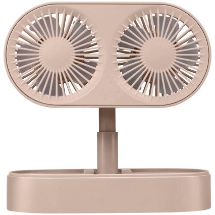 Oplaadbare bureauventilator 3,7 V, 1200 mAh, roze