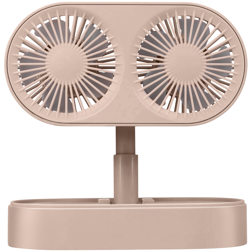 Oplaadbare bureauventilator 3,7 V, 1200 mAh, roze