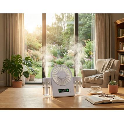 Oplaadbare bureauventilator met mistfunctie 3,7V 1200 mAh