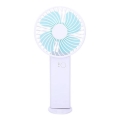 Oplaadbare handventilator 4W/5V 1200 mAh wit/blauw