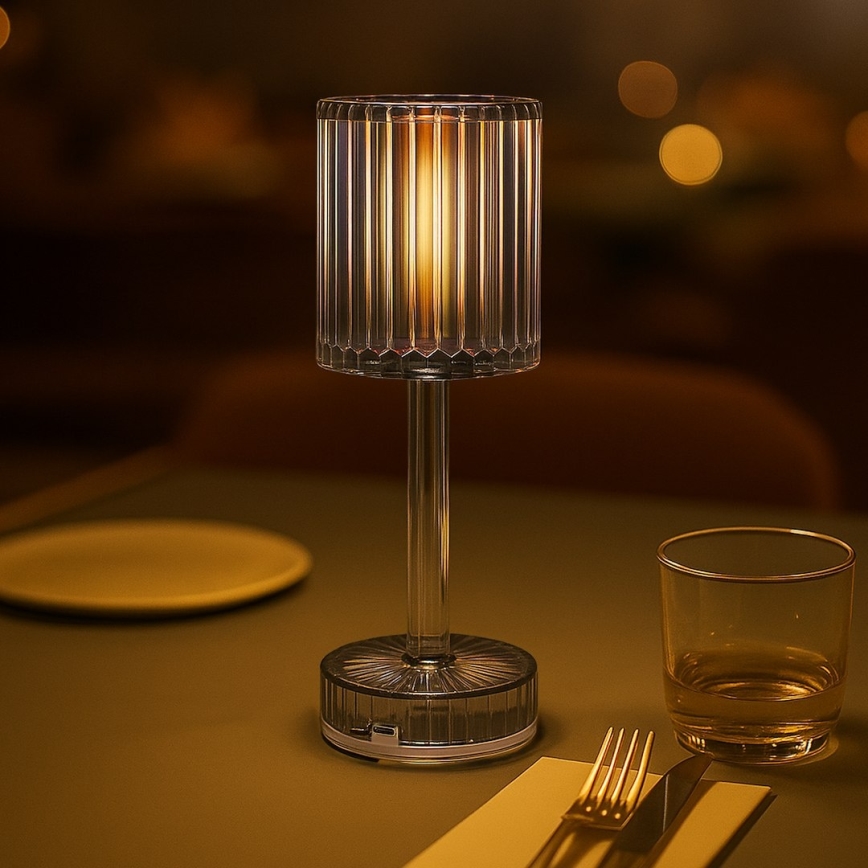 LED oplaadbare aanraaktafellamp SIMPLE LED/1W/5V 3000-6000K 2400 mAh rookgrijs