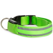 Oplaadbare LED Honden Halsband 45-52 cm 1xCR2032/5V/40 mAh groen