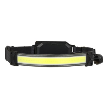 Oplaadbare LED-hoofdlamp 2×LED, 5V, 180 lm, 900 mAh, zwart