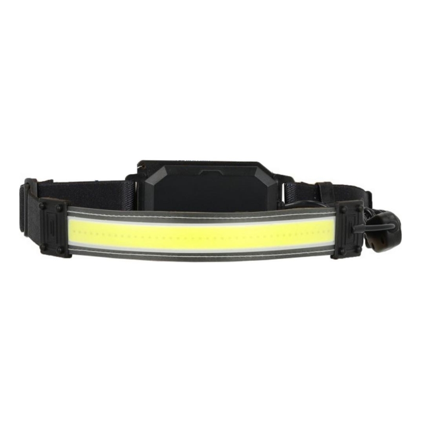 Oplaadbare LED-hoofdlamp 2×LED, 5V, 180 lm, 900 mAh, zwart