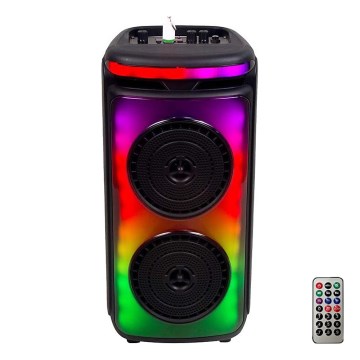 Oplaadbare LED RGB speaker met microfoon 400W/2400 mAh + afstandsbediening