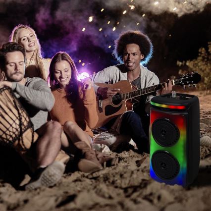 Oplaadbare LED RGB speaker met microfoon 400W/2400 mAh + afstandsbediening
