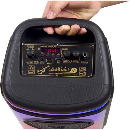 Oplaadbare LED RGB speaker met microfoon 400W/2400 mAh + afstandsbediening