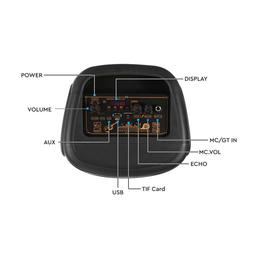 Oplaadbare LED RGB speaker met microfoon 400W/2400 mAh + afstandsbediening