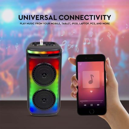 Oplaadbare LED RGB speaker met microfoon 400W/2400 mAh + afstandsbediening