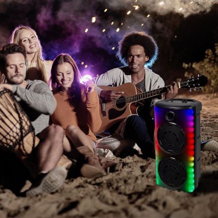 LED RGB Oplaadbare speaker met microfoon 600W/2400 mAh + afstandsbediening
