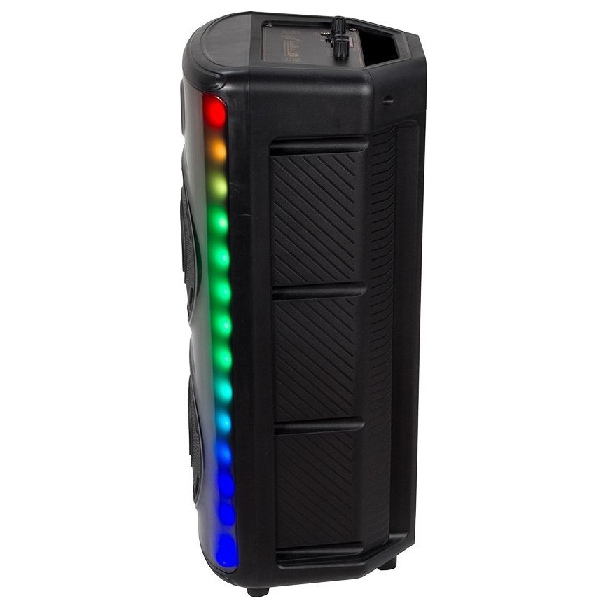 LED RGB Oplaadbare speaker met microfoon 600W/2400 mAh + afstandsbediening