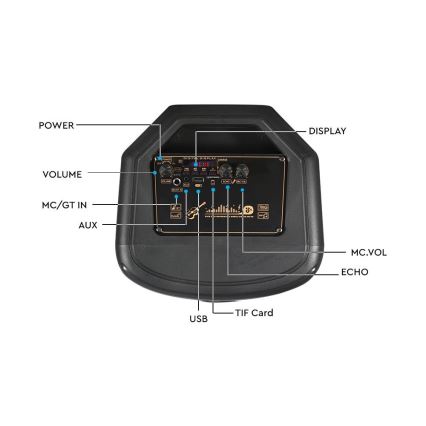 LED RGB Oplaadbare speaker met microfoon 600W/2400 mAh + afstandsbediening
