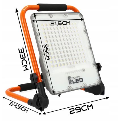 Oplaadbare LED-schijnwerper met statief LED/100W/3,2V 5000K 5000 mAh IP65 oranje