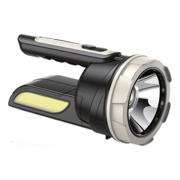Oplaadbare LED-zaklamp 2xLED/3W/5V 210 lm 1200 mAh zwart
