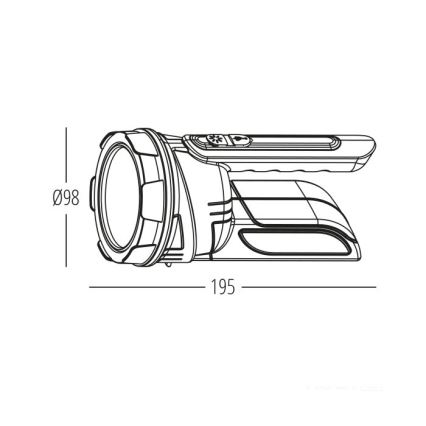 Oplaadbare LED-zaklamp 2xLED/3W/5V 210 lm 1200 mAh zwart