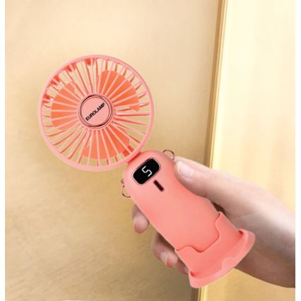 Oplaadbare pocketventilator 3W/5V 1200 mAh roze