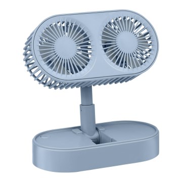 Oplaadbare tafelventilator 3,7 V 1200 mAh blauw