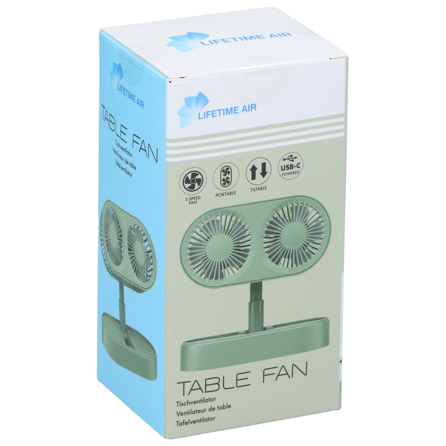 Oplaadbare tafelventilator 3,7 V 1200 mAh groen
