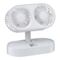 Oplaadbare tafelventilator 3,7 V, 1200 mAh, wit