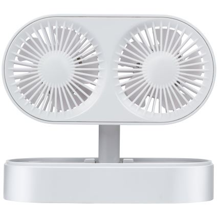 Oplaadbare tafelventilator 3,7 V, 1200 mAh, wit