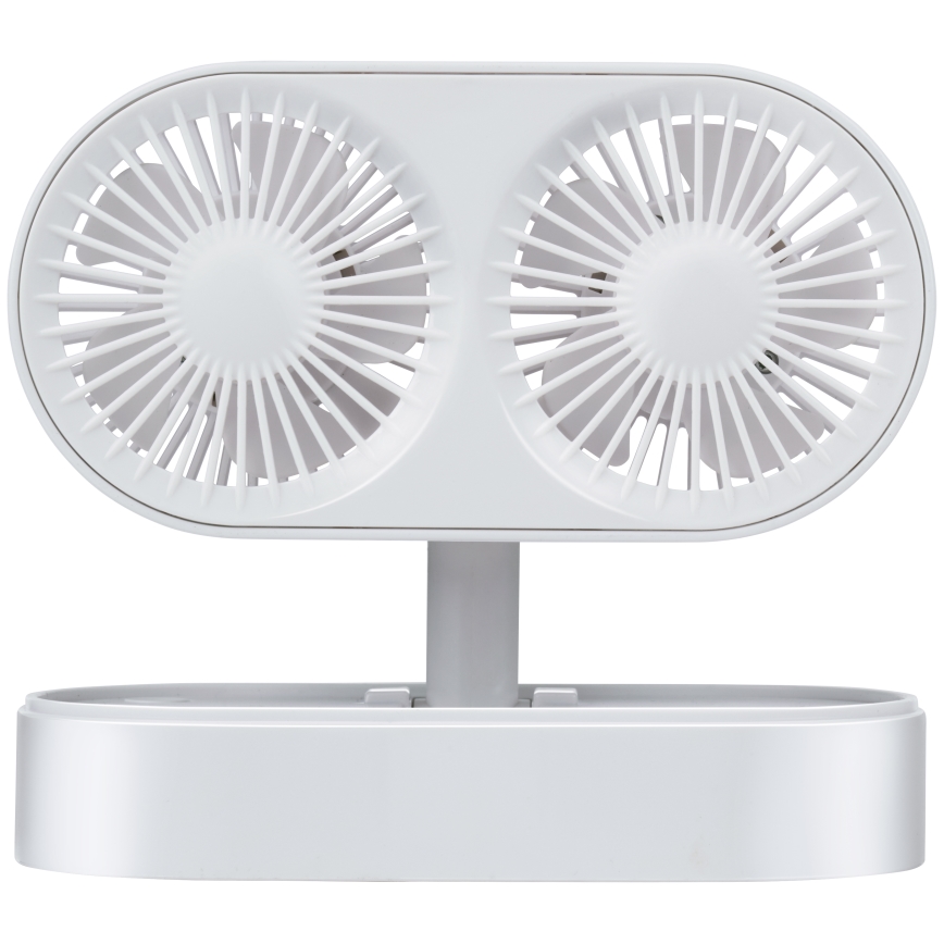 Oplaadbare tafelventilator 3,7 V, 1200 mAh, wit