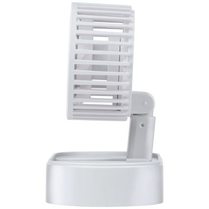 Oplaadbare tafelventilator 3,7 V, 1200 mAh, wit
