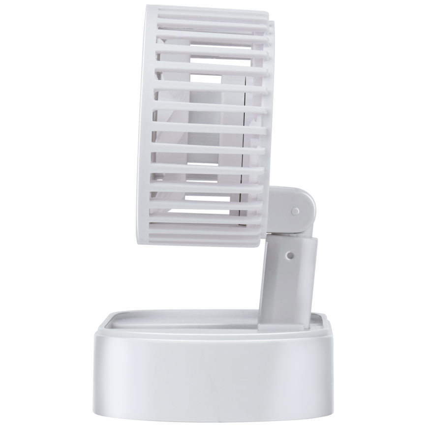 Oplaadbare tafelventilator 3,7 V, 1200 mAh, wit