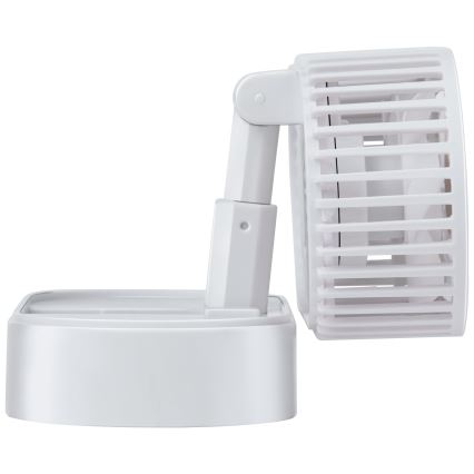 Oplaadbare tafelventilator 3,7 V, 1200 mAh, wit