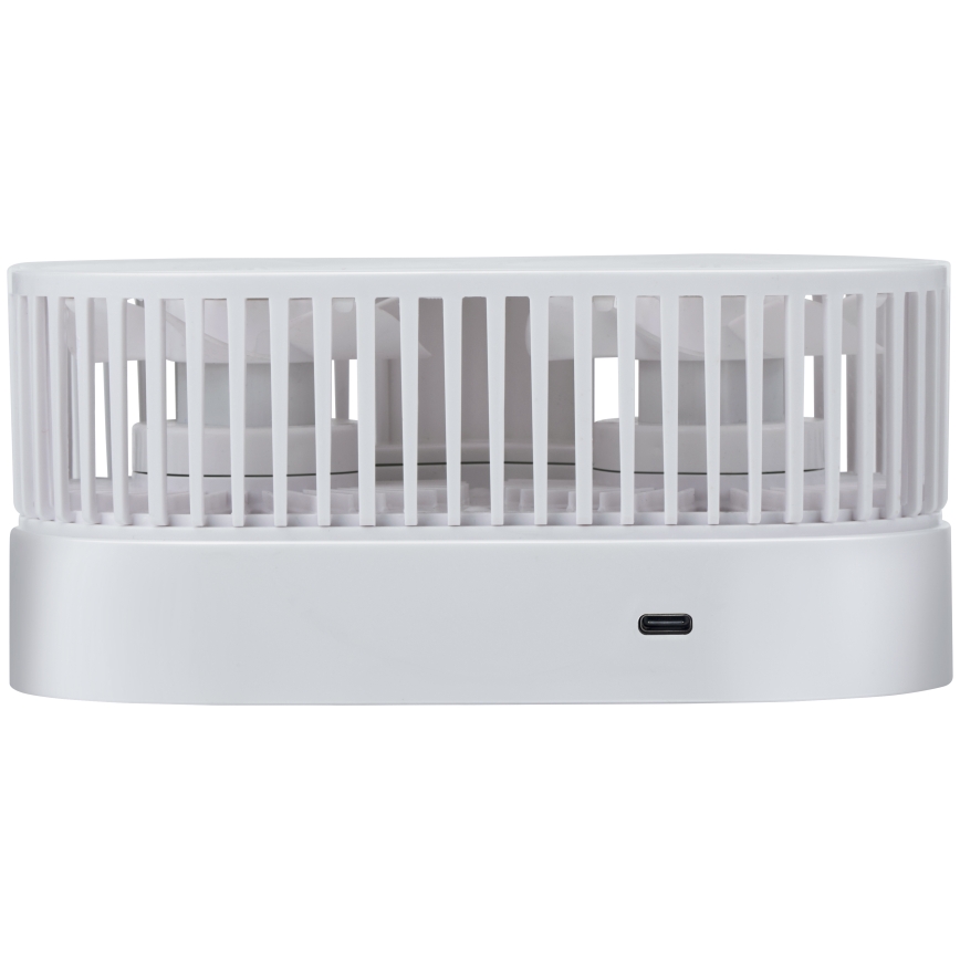 Oplaadbare tafelventilator 3,7 V, 1200 mAh, wit