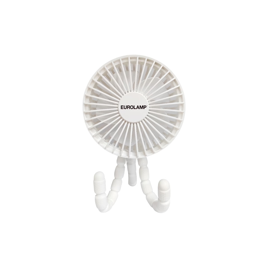 Oplaadbare tafelventilator 3W/5V 1800 mAh wit