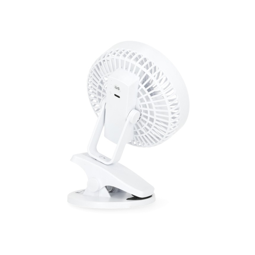 Oplaadbare tafelventilator met klem VIENTO 6W/5V 2000 mAh wit
