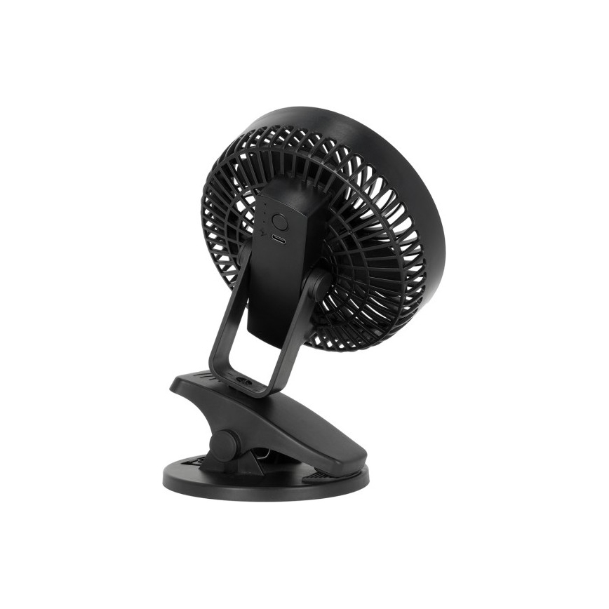 Oplaadbare tafelventilator met klem VIENTO 6W/5V 2000 mAh zwart
