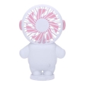 Oplaadbare zakventilator 4,5 W/5 V 300 mAh wit/roze