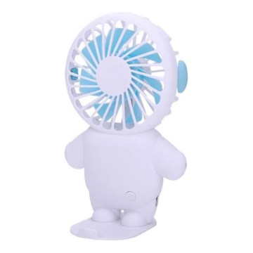 Oplaadbare zakventilator 4,5 W/5 V, 500 mAh, wit/blauw