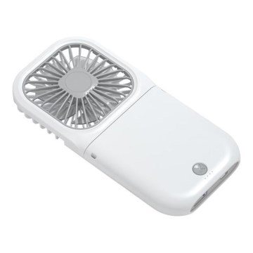 Oplaadbare zakventilator 5W/5V 2500 mAh wit