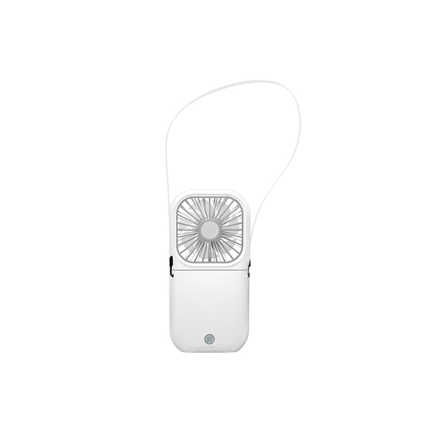 Oplaadbare zakventilator 5W/5V 2500 mAh wit