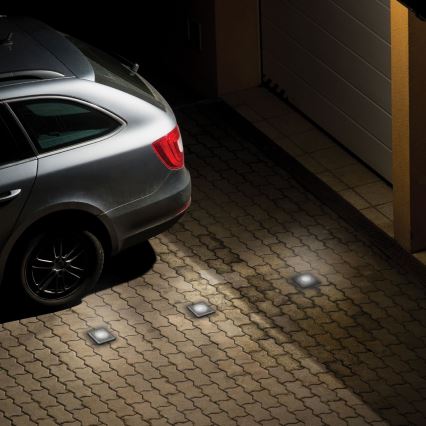 Oprit verlichting voor buiten LUKKA CONNECT 1xGU10/4W/230V IP67 mat chroom hoekig