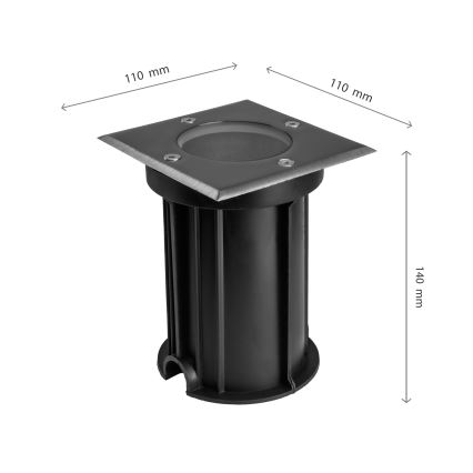 Oprit verlichting voor buiten LUKKA CONNECT 1xGU10/4W/230V IP67 mat chroom hoekig
