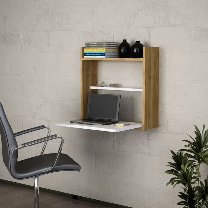 Opvouwbaar Bureau LAPTOP 60x60 cm bruin/wit