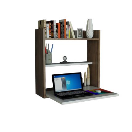 Opvouwbaar Bureau LAPTOP 60x60 cm bruin/wit