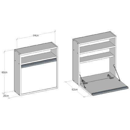 Opvouwbaar Bureau OPTIMUM 60x64 cm wit