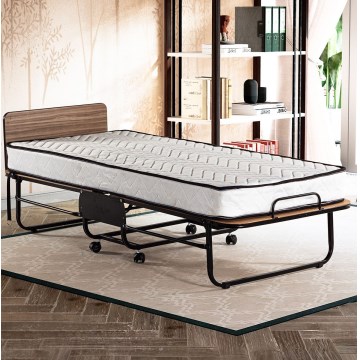 Opvouwbaar metalen eenpersoonsbed HERON 80x190 cm, wit, draagvermogen 120 kg