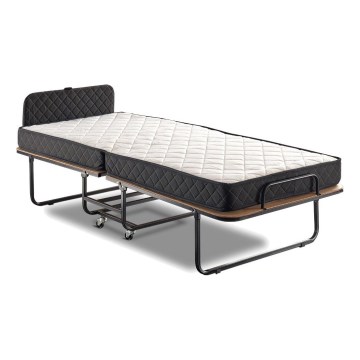Opvouwbaar metalen eenpersoonsbed HERON 90x204 cm, wit — max. draagkracht 120 kg